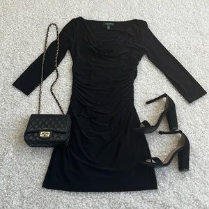Ralph Lauren black cowl neck dress